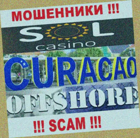 Будьте крайне внимательны internet жулики Sol Casino расположились в офшоре на территории - Curacao