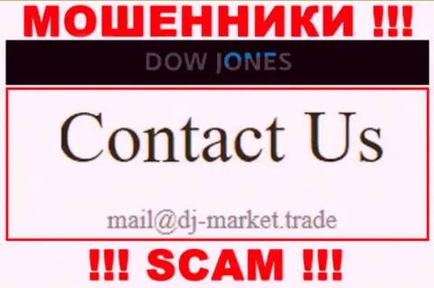 В контактных данных, на веб-сервисе мошенников Dow Jones Market, размещена именно эта электронная почта