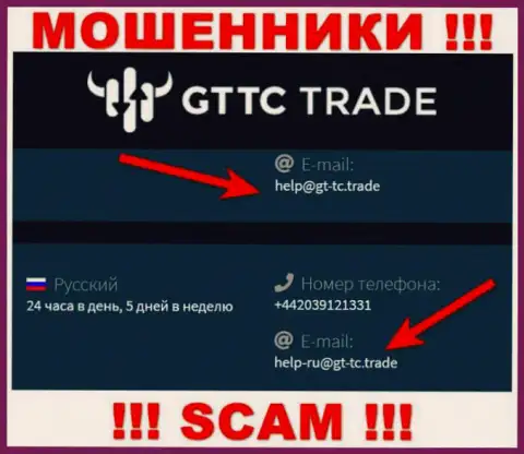 GT TC Trade - это АФЕРИСТЫ ! Данный адрес электронной почты предложен на их официальном сайте