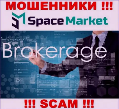 Сфера деятельности противозаконно действующей организации SpaceMarket - это Broker