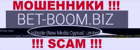 Юридическим лицом, управляющим интернет мошенниками Bet-Boom Biz, является Хиллсиде (Нью Медиа Кипр) Лтд