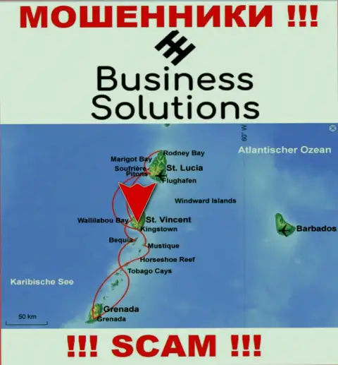 Бизнес Солюшнс намеренно зарегистрированы в офшоре на территории Kingstown St Vincent & the Grenadines - это МОШЕННИКИ !!!