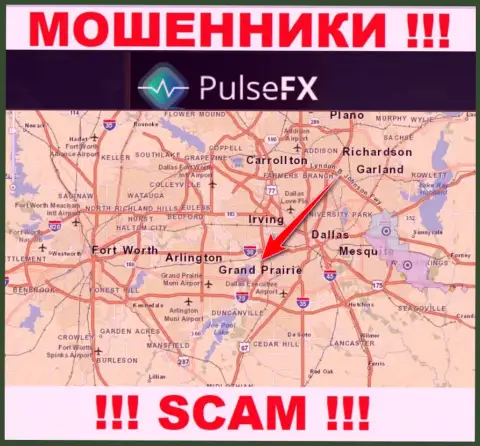PulseFX - это противоправно действующая организация, зарегистрированная в офшоре на территории Grand Prairie, Texas