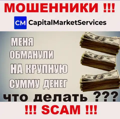 Если вас кинули internet-обманщики CapitalMarketServices Com - еще рано сдаваться, шанс их забрать обратно есть