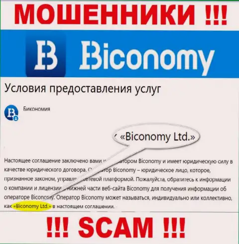 Юр лицо, управляющее internet мошенниками Biconomy Com - Бикономи Лтд