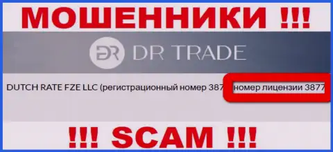 Будьте крайне внимательны, зная номер лицензии DR Trade с их веб-ресурса, уберечься от незаконных деяний не удастся - это МОШЕННИКИ !!!