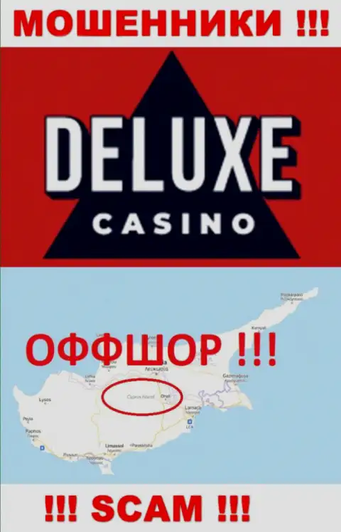 Делюкс-Казино Ком - это обманная организация, пустившая корни в оффшорной зоне на территории Кипр