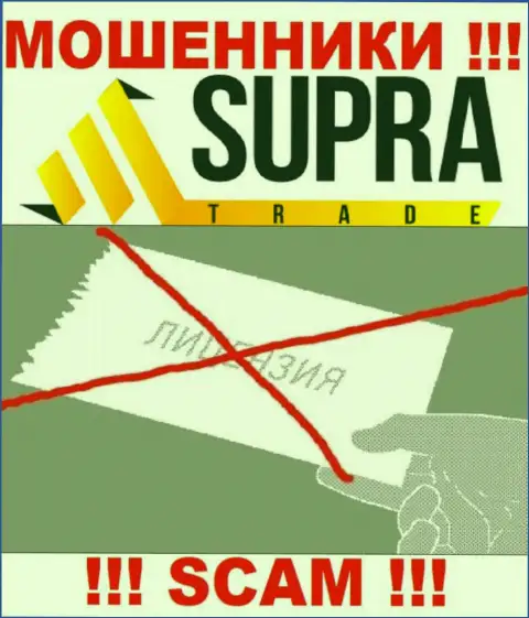 Контора Supra Trade - это МОШЕННИКИ !!! У них на сайте нет сведений о лицензии на осуществление их деятельности