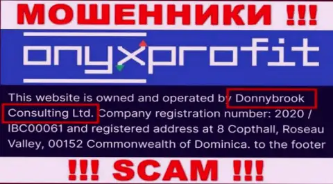 Юр лицо компании ОниксПрофит - это Доннибрук Консалтинг Лтд, информация взята с официального сайта