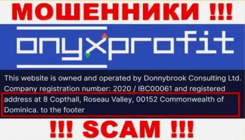 8 Copthall, Roseau Valley, 00152 Commonwealth of Dominica это оффшорный официальный адрес Оникс Профит, откуда ОБМАНЩИКИ оставляют без средств клиентов