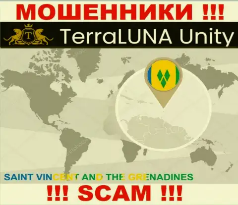 Юридическое место регистрации мошенников TerraLunaUnity - Saint Vincent and the Grenadines
