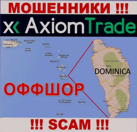 AxiomTrade специально скрываются в оффшорной зоне на территории Dominica, internet лохотронщики