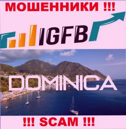 На ресурсе IGFB отмечено, что они базируются в оффшоре на территории Dominica