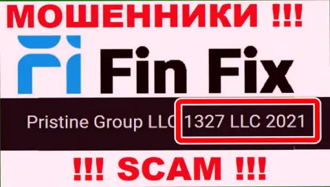 Рег. номер еще одной неправомерно действующей компании FinFix - 1327 LLC 2021