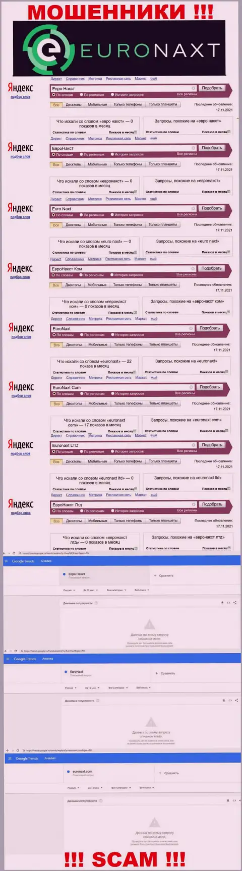 Онлайн-запросы по internet махинаторам EuroNax