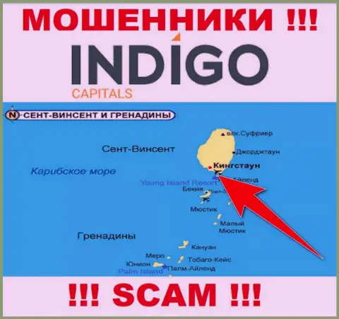 Мошенники Indigo Capitals зарегистрированы на оффшорной территории - Kingstown, St Vincent and the Grenadines