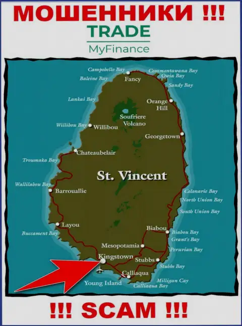 Официальное место регистрации internet мошенников TradeMyFinance Com - Кингстаун, Сент-Винсент и Гренадины