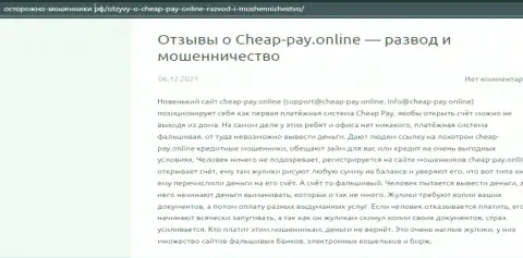 Cheap-Pay Online - это РАЗВОД !!! Отзыв автора статьи с разбором