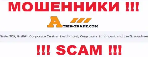 Посетив веб-сайт Atrik-Trade Com сможете заметить, что расположены они в офшорной зоне: Suite 305, Griffith Corporate Centre, Beachmont, Kingstown, St. Vincent and the Grenadines - это ШУЛЕРА !!!