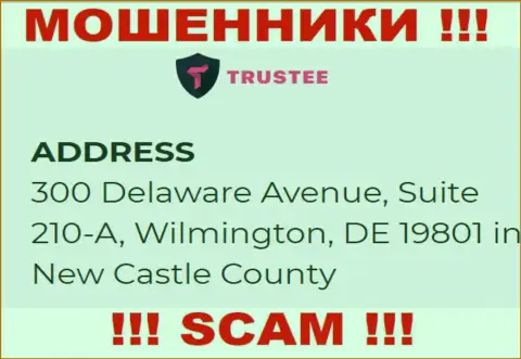 Компания TrusteeWallet находится в офшорной зоне по адресу: 300 Delaware Avenue, Suite 210-A, Wilmington, DE 19801 in New Castle County, USA - явно интернет лохотронщики !!!