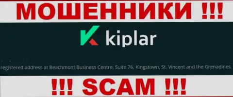 Адрес мошенников Kiplar Com в оффшорной зоне - Beachmont Business Centre, Suite 76, Kingstown, St. Vincent and the Grenadines, данная инфа предложена на их официальном web-сайте