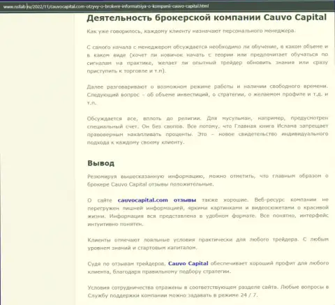 Брокер Cauvo Capital был представлен в статье на информационном ресурсе нсллаб ру