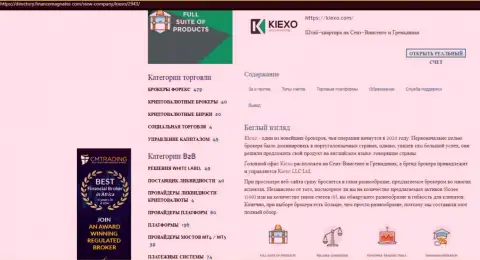 Обзор условий спекулирования дилера KIEXO размещен в информационном материале и на сайте Директори ФинансМагнатес Ком